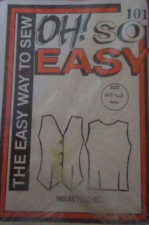 OH SO EASY  PATTERN #101 WAISTCOAT  SIZE 40`+42+44`  PATTERN COMPLETE-UNCUT-F/FOLDED