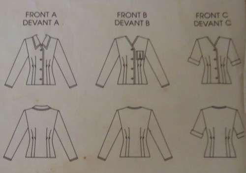 VOGUE 7129 SET OF BLOUSES SIZE12-14-16 COMPLETE