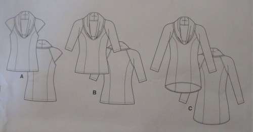 VOGUE V8831 ROLLED NECK TOP & TUNIC SIZE 6-8-10-12-14 SEE LISTING