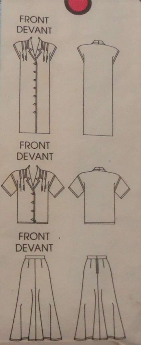 VOGUE 9608 DRESS-TOP & SKIRT  SIZE 8-10-12 - COMPLETE