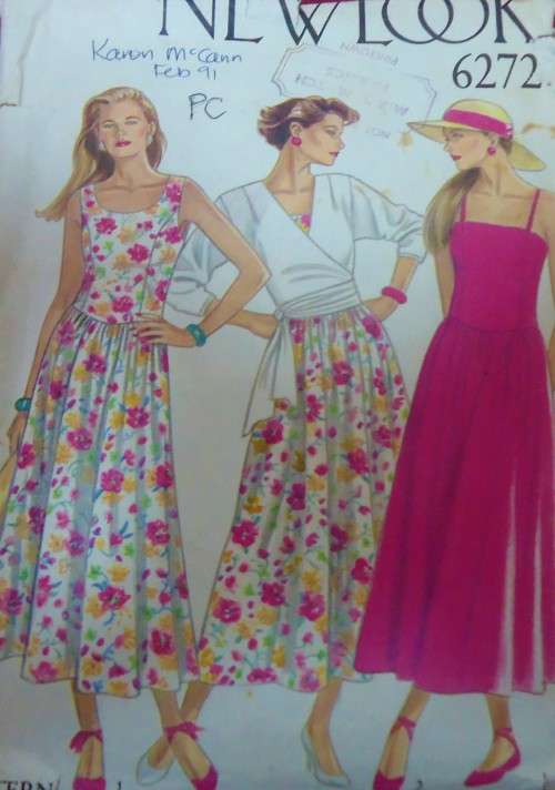 NEW LOOK PATTERNS 6272 SUMMER DRESSES & TIE WRAP SIZE 8 - 18 COMPLETE