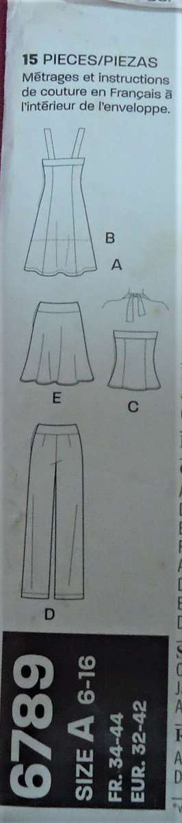 NEW LOOK  6789 SUMMER DRESS-HALTER TOP-PANTS 6 SIZES IN ONE 6-16-COMPLETE