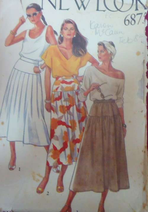 NEW LOOK 6875 SET OF SKIRTS WITH YOKE 6 SIZES IN ONE 8 - 18 COMPLETE-ZIPLOC BAG