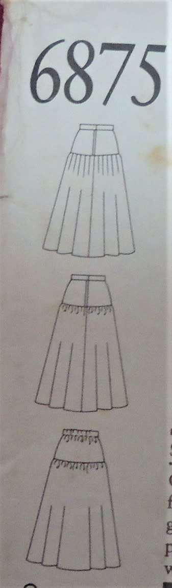 NEW LOOK 6875 SET OF SKIRTS WITH YOKE 6 SIZES IN ONE 8 - 18 COMPLETE-ZIPLOC BAG