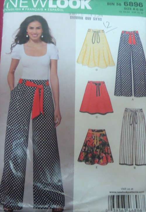 NEW LOOK 6896 CASUAL SKIRTS-PANTS-BELT 6 SIZES IN ONE 6-16 COMPLETE