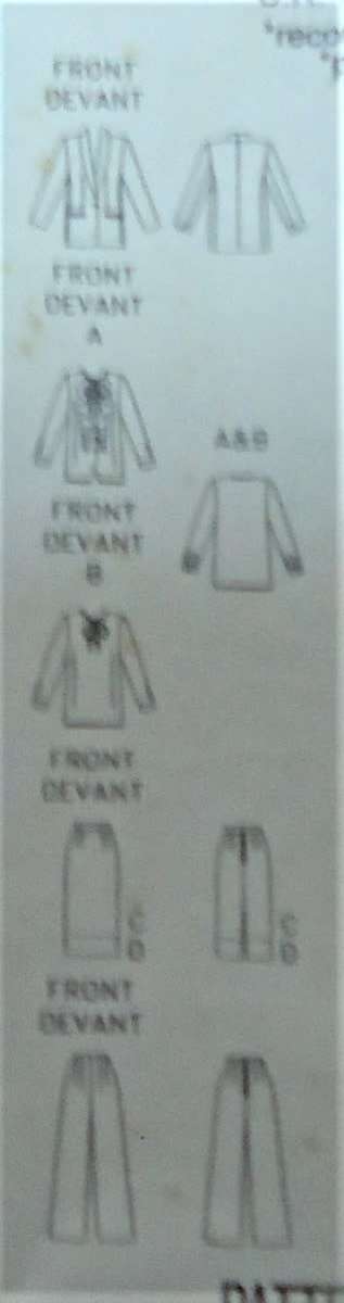 BUTTRICK PATTERNS 3258 JACKET-BLOUSE-SKIRT-PANTS 12-14-16 COMPLETE