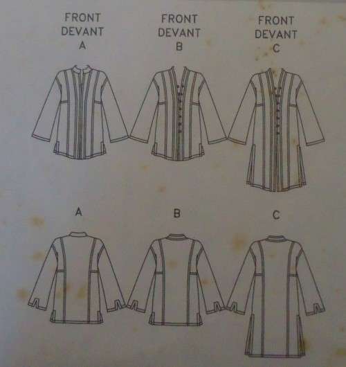 VOGUE V7854 STUNNING HI COLLAR TUNIC  SIZE 14-16-18 COMPLETE