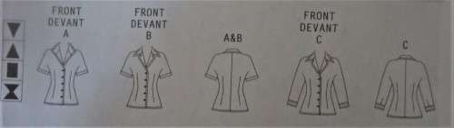 VOGUE V8248 SET OF SHIRTS SIZE AA=6-8-10-12 COMPLETE