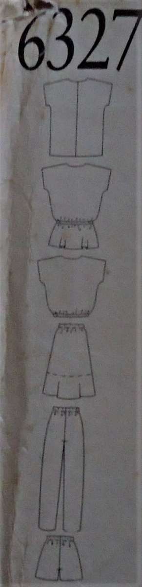 NEW LOOK PATTERNS 6327 TOPS-PANTS-SHORTS SIZE 8-18  COMPLETE