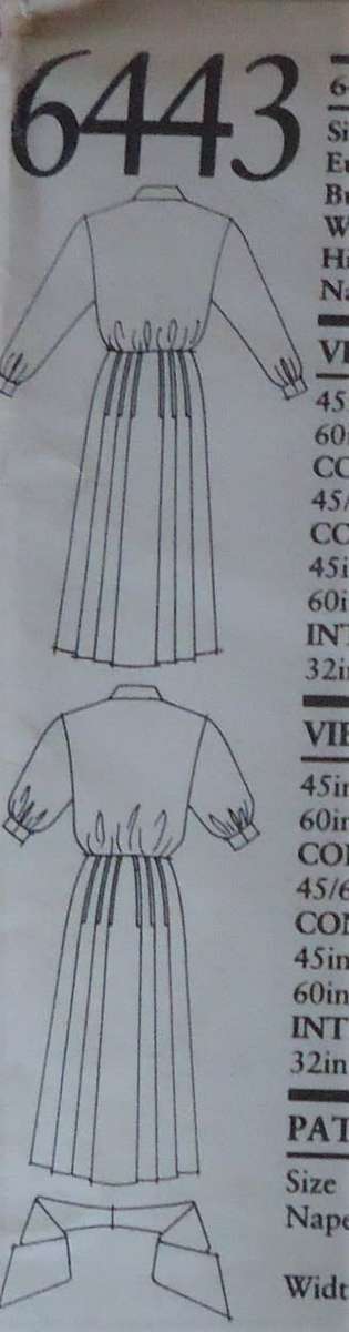 NEW LOOK PATTERNS 6443 SMART DRESS WITH NECK TIE SIZE 8-18 COMPLETE-UNCUT-D/FOLDED