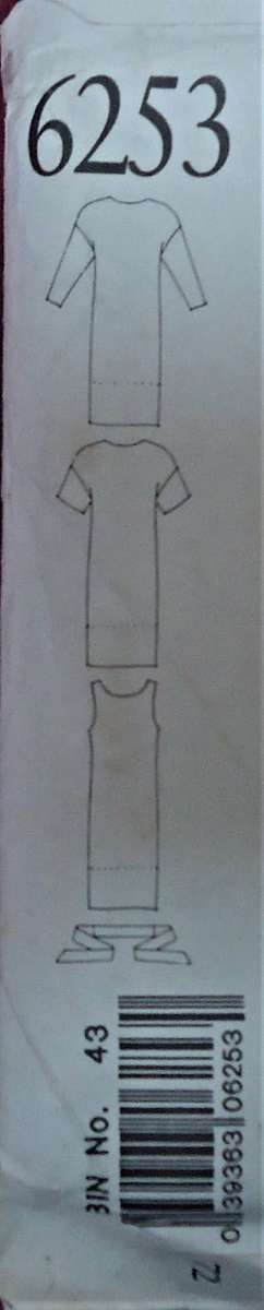 NEW LOOK PATTERNS 6253 STRAIGHT PULLOVER DRESS- TIE BELT SIZE 8 - 18 COMPLETE-UNCUT- F/FOLDED