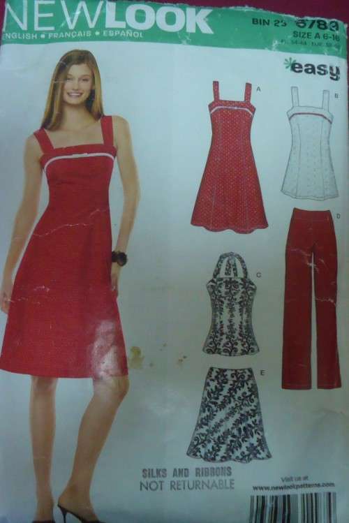 NEW LOOK 6788 FITTED SUMMER TOPS-DRESS-PANTS-SKIRT SIZE 6-16 SEE LISTING