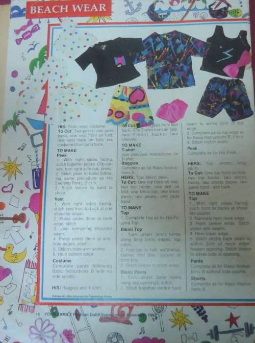 TRENDY TOGS FOR GUYS 'N' DOLLS  KEN & BARBIE -YOUR FAMILY - NOVEMBER 1992