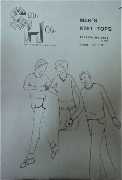 SEW HOW NO. 8104 MEN`S KNIT-TOPS SIZE 87 - 117 CM