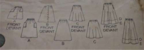 BUTTERICK 6305 SET OF SKIRTS SIZE 8-10-12 COMPLETE-ZIPLOC