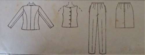 McCALLS 2402  LINED JACKET-TOP-PANTS-SKIRT  SIZE B 8-10-12 -COMPLETE