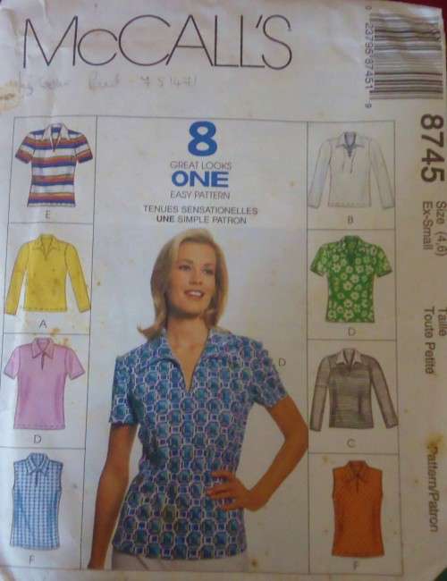 McCALLS  8745  SET OF TOPS SIZE 4-6 COMPLETE