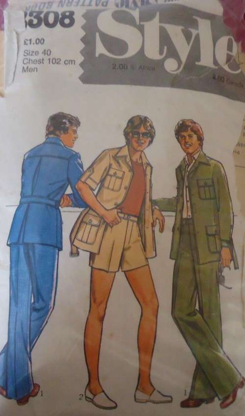 STYLE 2308 MEN'S UNLINED JACKET-PANTS-SHORTS SIZE40" CHEST 102 CM COMPLETE-ZIPLOC BAG