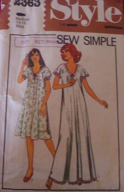 STYLE 2363 NIGHTIE SIZE MEDIUM `14 - 16 COMPLETE