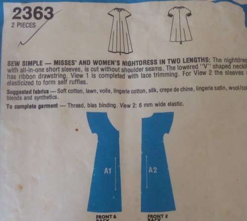 STYLE 2363 NIGHTIE SIZE MEDIUM `14 - 16 COMPLETE