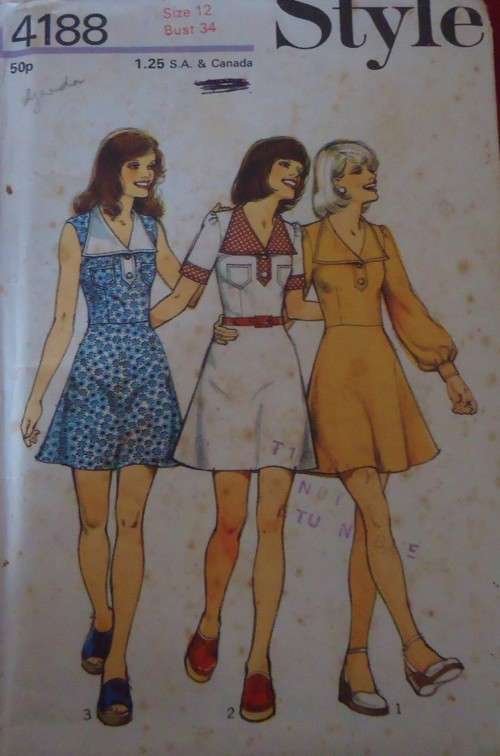 STYLE 4188  DRESS  SIZE 12 BUST 34` COMPLETE-UNCUT-F/FOLDED