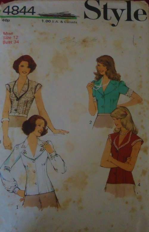 STYLE 4844 SET OF BLOUSES SIZE 12 BUST 34` COMPLETE