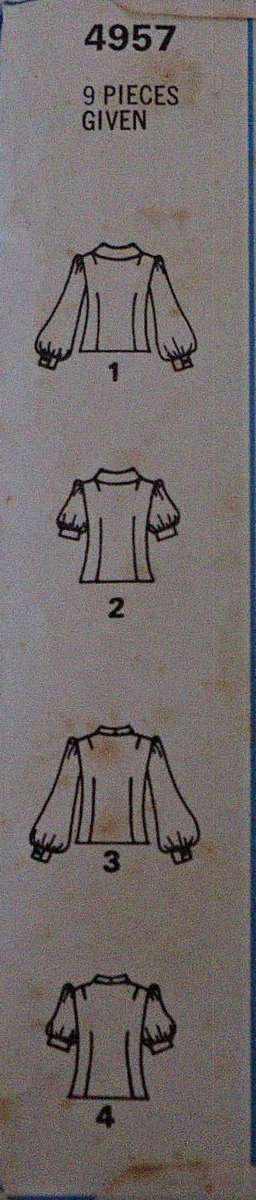 STYLE 4957 SET OF BLOUSES SIZE 12 BUST 34" /87 CM COMPLETE