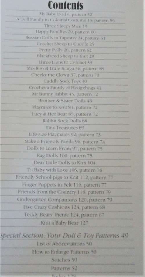 TREASURY OF DOLLS & CUDDY TOYS - FAMILY CIRCLE 132 PAGES WITH PATTERNS