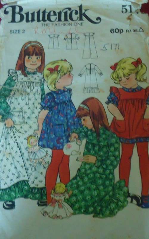 BUTTERICK 5171 GIRL'S DRESS SIZE 2 YEARS COMPLETE-ZIPLOC BAG