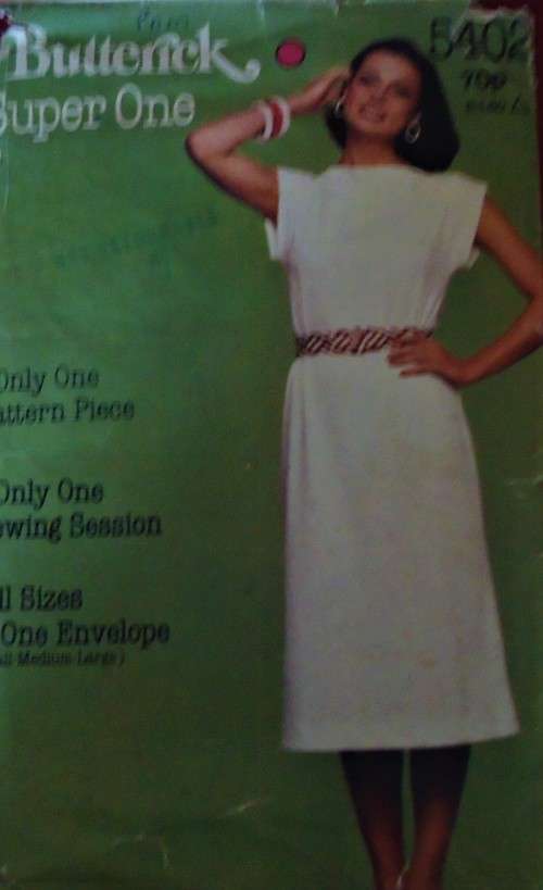 BUTTERICK 5402 SEMI FITTED TUBULAR DRESS SIZE 8-18 COMPLETE-CUT SIZE 16-18