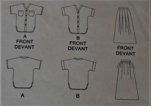 BUTTERICK 5588 TOP & SKIRT SIZE 14-16-18 COMPLETE & MOSTLY UNCUT