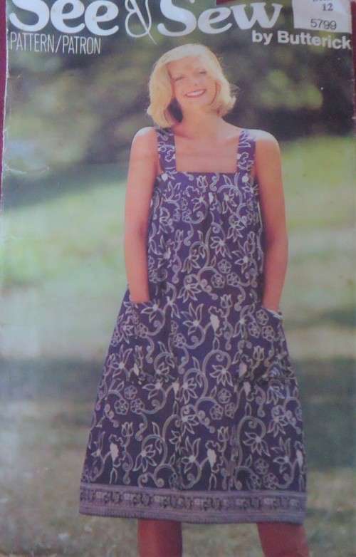 BUTTERICK 5799 SUMMER DRESS SIZE 14 COMPLETE