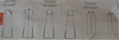 BUTTERICK 6057 MANDARIN COLLAR DRESS-SLIP-PANTS SIZE8-10-12 COMPLETE
