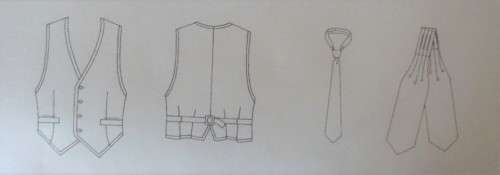 VOGUE PATTERN 7644 UNISEX WAISTCOATS-TIE-ASCOT SIZES 30 - 48"  COMPLETE