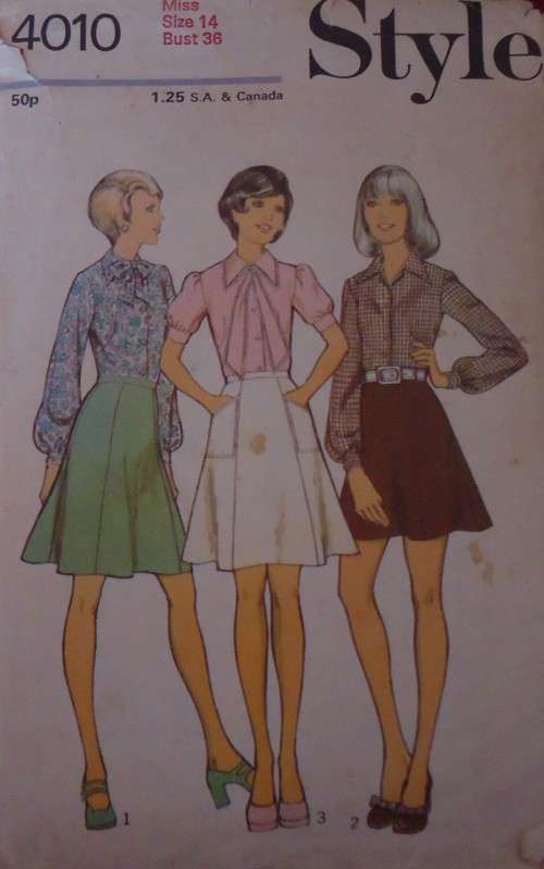VINTAGE STYLE 4010 SKIRT & BLOUSE SIZE 14 BUST 36" NO SKIRT SUPPLIED-ZIPLOC BAG