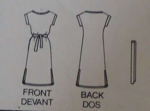 BUTTERICK 3017 LOOSE FITTING DRESS & BELT  SIZE A  8-10-12 COMPLETE