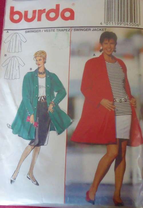 BURDA 4500 LADIES COAT SIZE 12 - 22 - COMPLETE