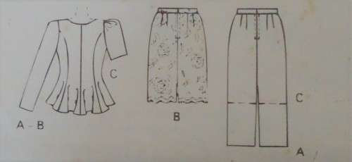 McCALLS 6879 TOP & SKIRT IN 2 LENGTHS SIZE-B8-10-12 COMPLETE-UNCUT-F/FOLDED