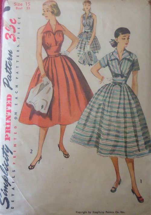 VINTAGE SIMPLICITY 4249 ONE PIECE DRESS & SHORT JACKET SIZE 15 BUST 33" SEE LISTING- ZIPLOC BAG