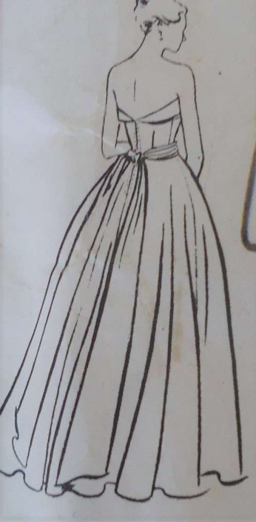 VINTAGE VOGUE 2239 ORIGINAL 1950 DESIGN -DRESS-DELT-SASH SIZE 12 COMPLETE