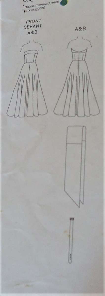 VINTAGE VOGUE 2239 ORIGINAL 1950 DESIGN -DRESS-DELT-SASH SIZE 12 COMPLETE