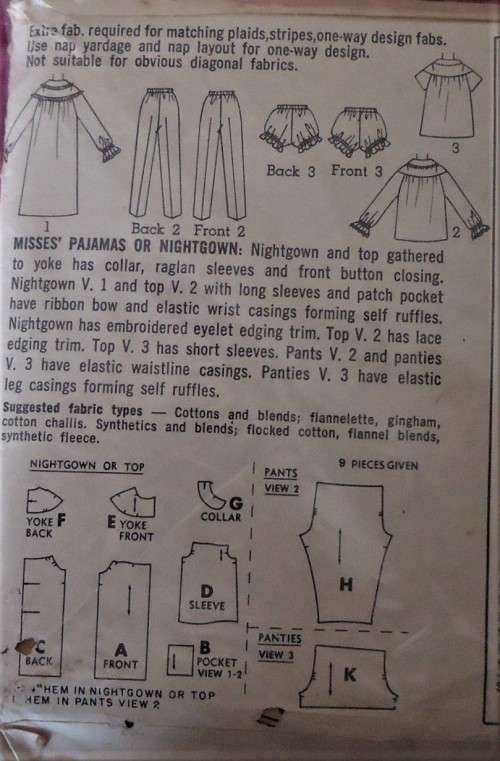 VINTAGE SIMPLICITY 6278 1 PJS OR NIGHTGOWN- SIZE 14 BUST 34 SEE LISTING