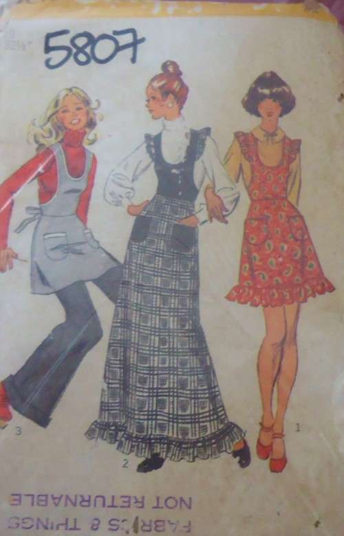 SIMPLICITY 5807  PINAFORE IN 2 LENGTHS  SIZE 10 BUST 32 1/2" COMPLETE-UNCUT-F/FOLDED-ZIPLOC