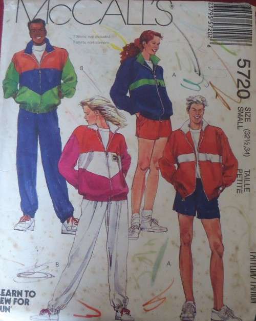 McCalls 5720 TRACKSUIT TOP SIZE SMALL-32 1/2 - 34-SEE LISTING