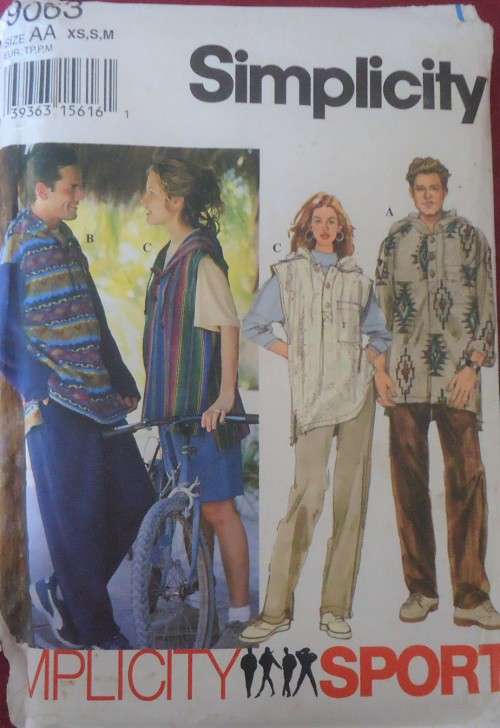 SIMPLICITY 9083 MEN'S PULL ON PANTS-SHORTS & HOODIE SIZEAA=XS-S-M 30-40" COMPLETE-UNCUT-F/FOLDED