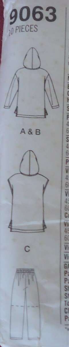 SIMPLICITY 9083 MEN'S PULL ON PANTS-SHORTS & HOODIE SIZEAA=XS-S-M 30-40" COMPLETE-UNCUT-F/FOLDED