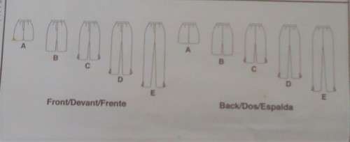 McCalls M4839 PANTS IN 5 LENGTHS SIZE BB=8-10-12-14 COMPLETE