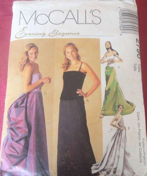 McCalls 2790 EVENING ELEGANCE- SKIRTS SIZE D=12-14-16 SEE LISTING