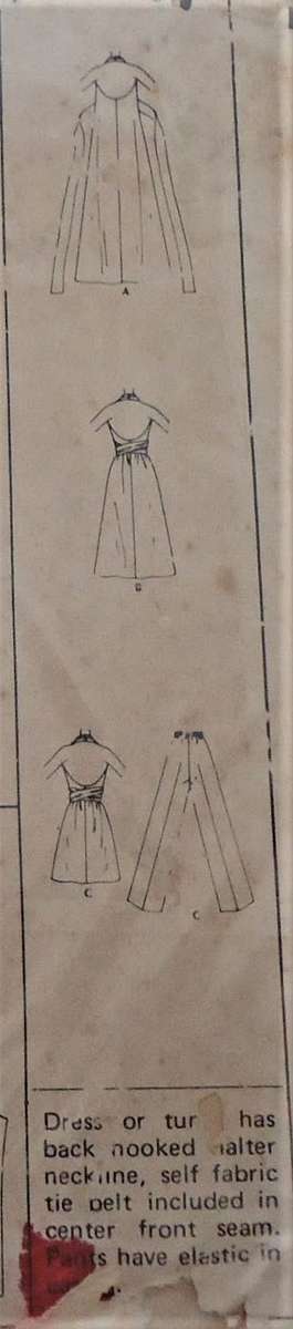 McCalls 3206 HALTER DRESS-TUNIC-TOP SIZE 12 BUST 34" COMPLETE-ZIPLOC BAG