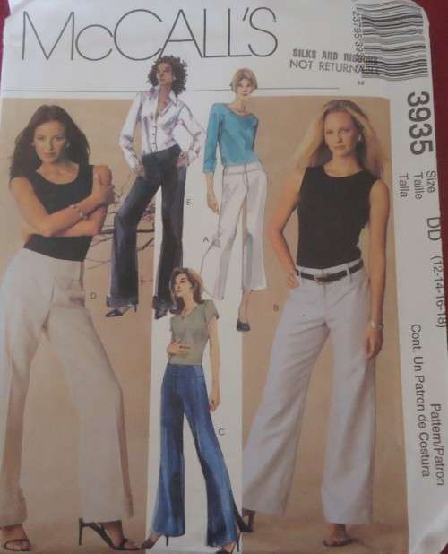 McCalls 3935 SET OF PANTS SIZE DD=12-14-16-18 COMPLETE